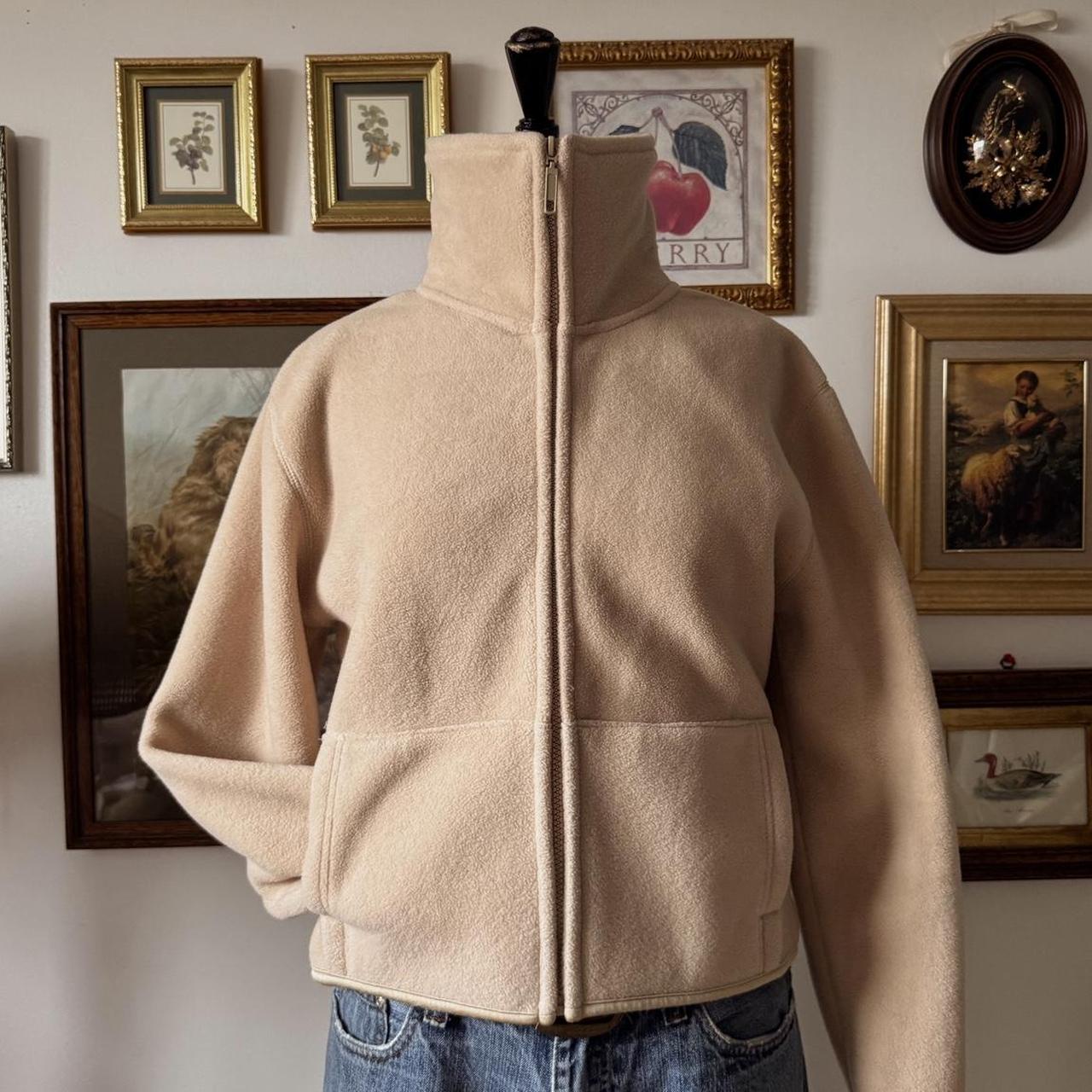 Tan & cream fleece zip up (S)
