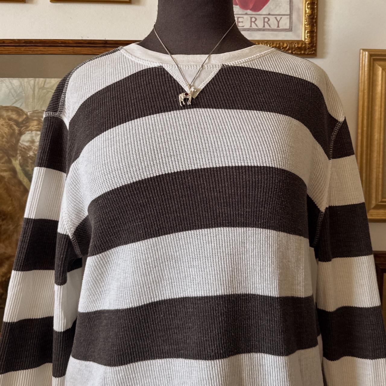 Cream & grey striped raglan longsleeve (L)