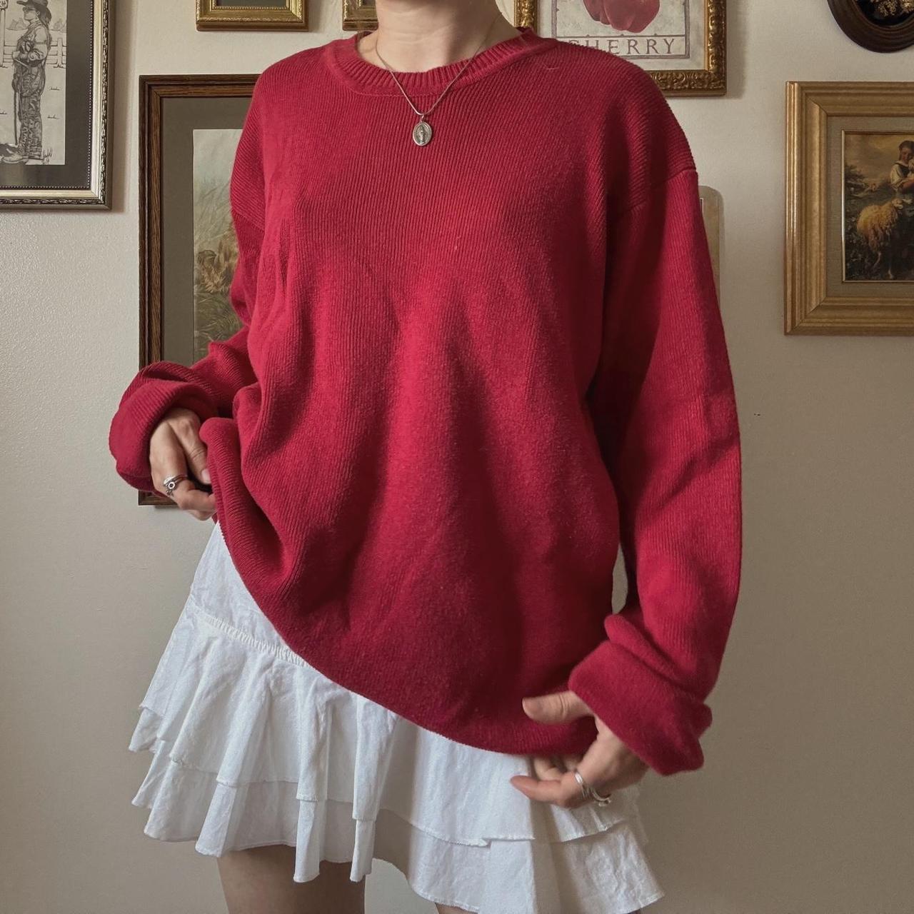 Cherry red slouchy sweater (L)