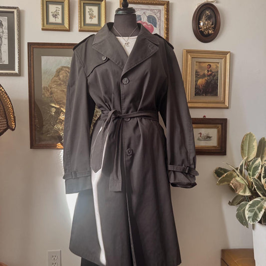 Charcoal grey trench coat (L)