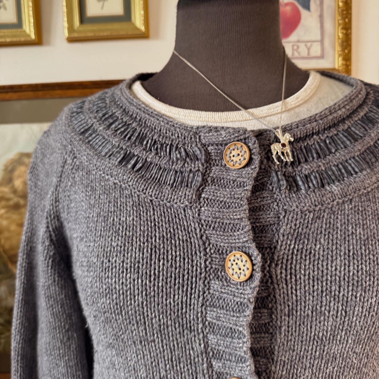 Soft navy knit cottage cardigan (M)