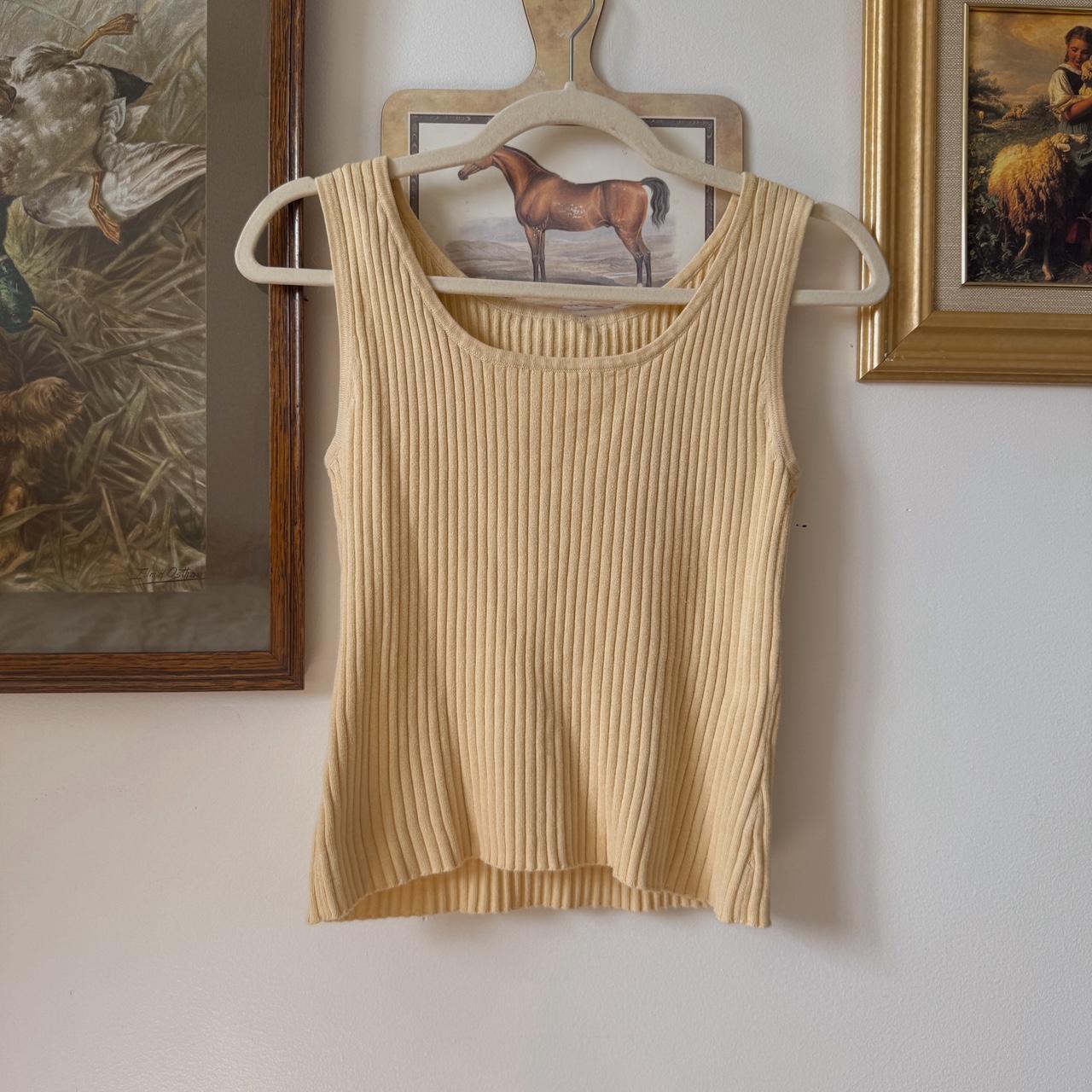 Butter yellow knit tank top (S)