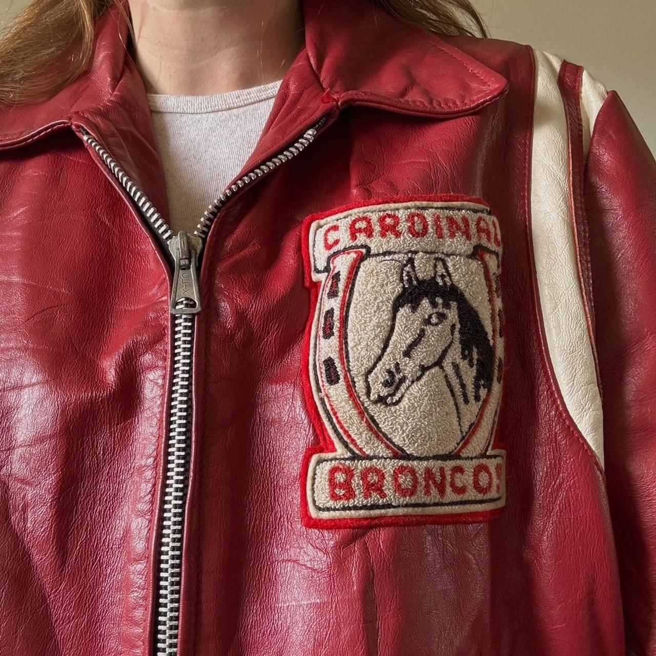 Red leather varsity jacket (XL)