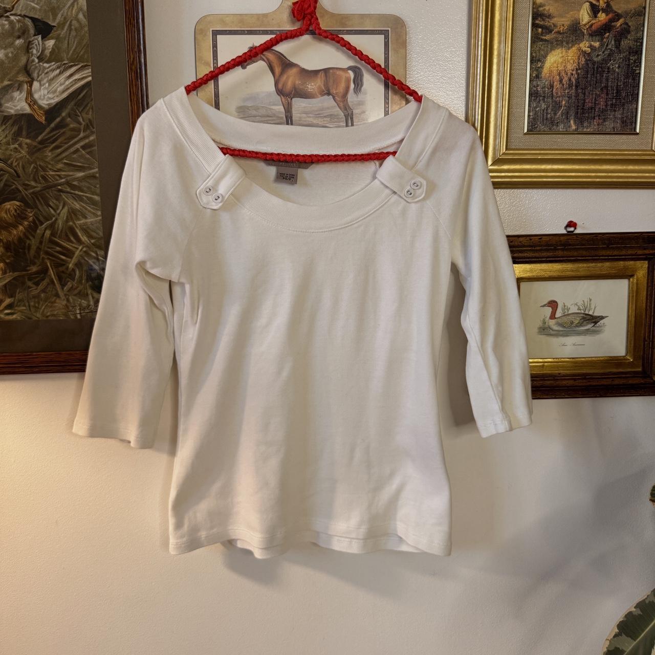 White scoop neck y2k tee (S)