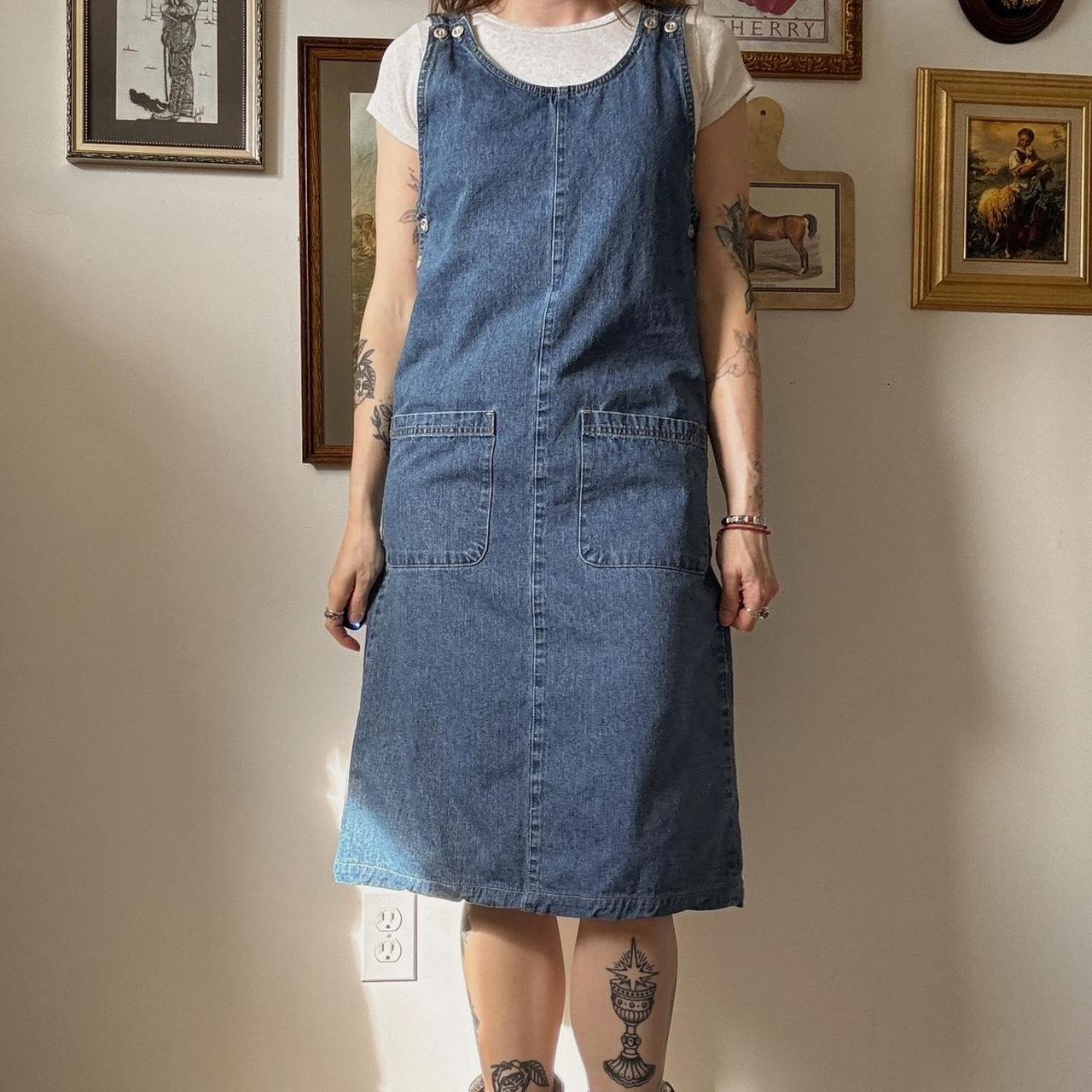 90s denim midi dress (S)