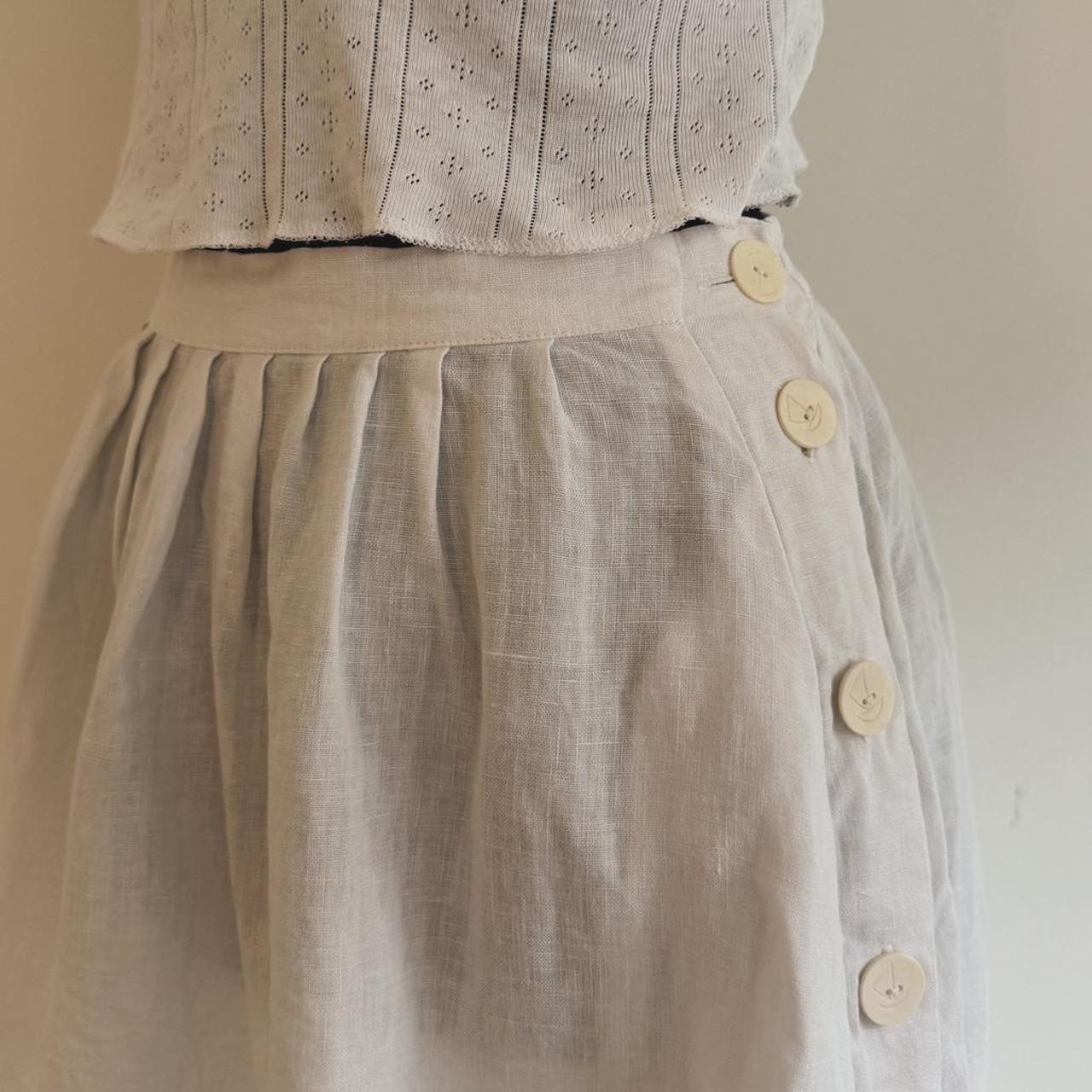 White linen midi skirt (XS)
