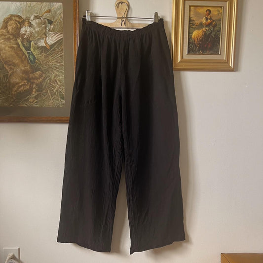 Black cotton beach pants (L)