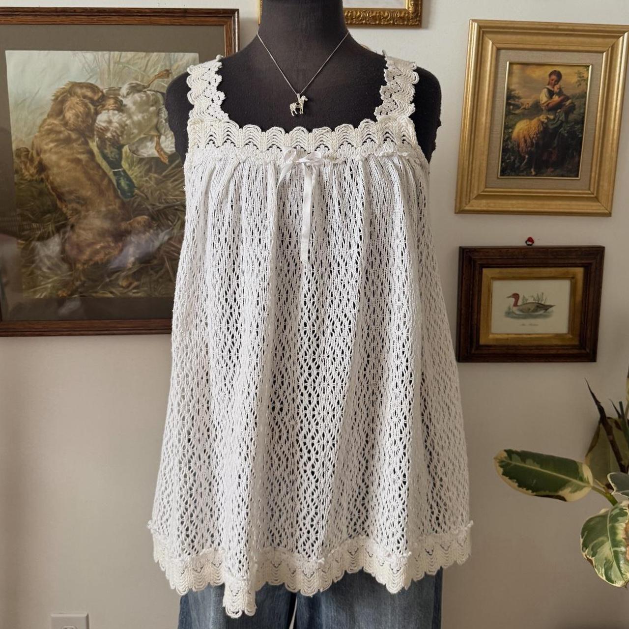 White crochet babydoll top (S)