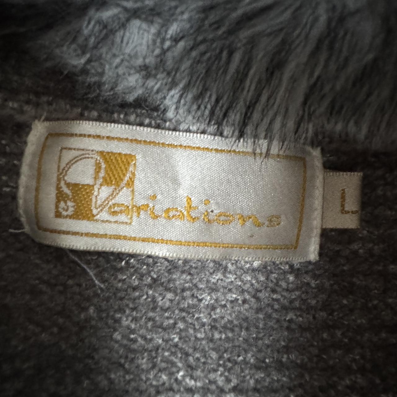 Grey knit faux fur cardigan (L)