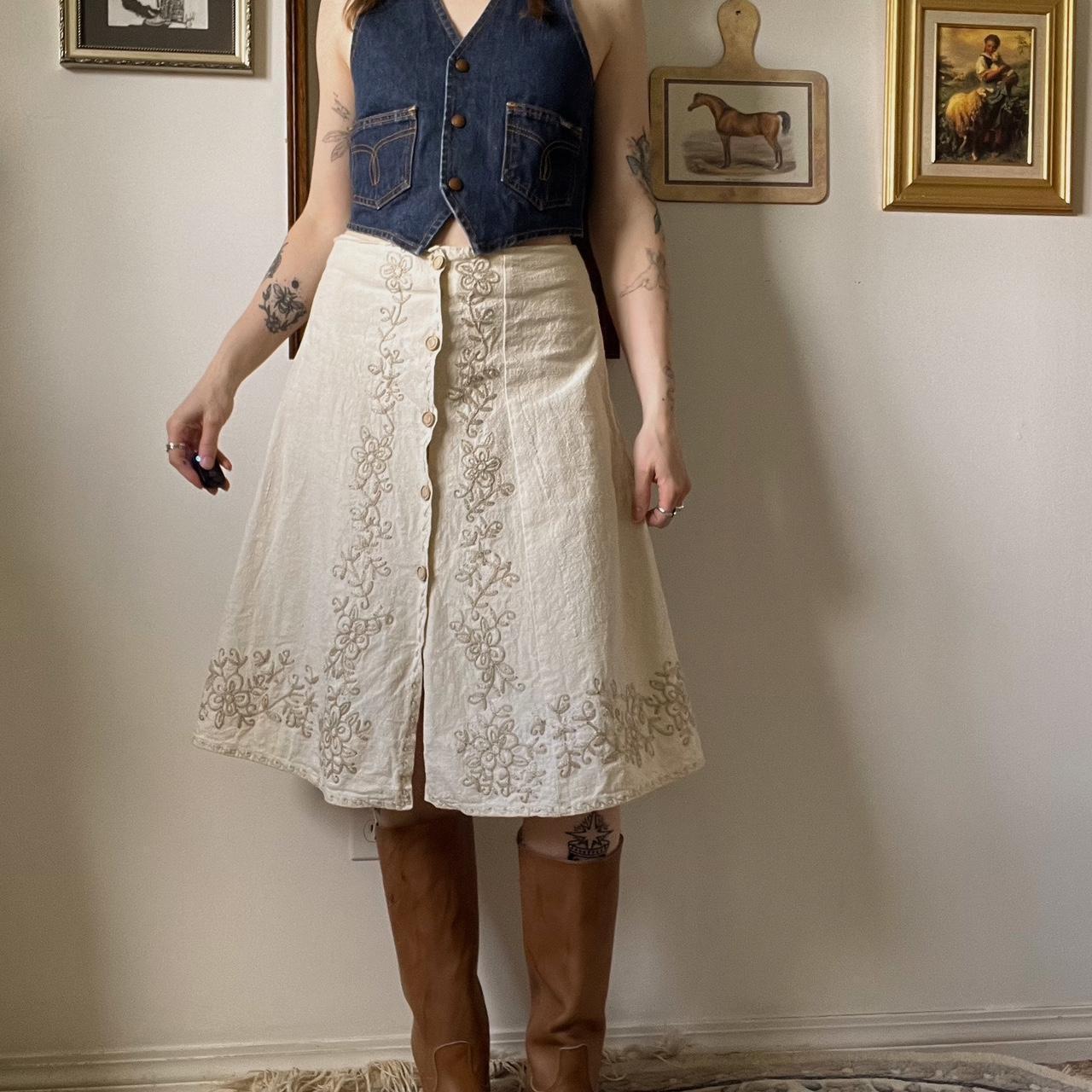 70s linen fairy skirt (29")