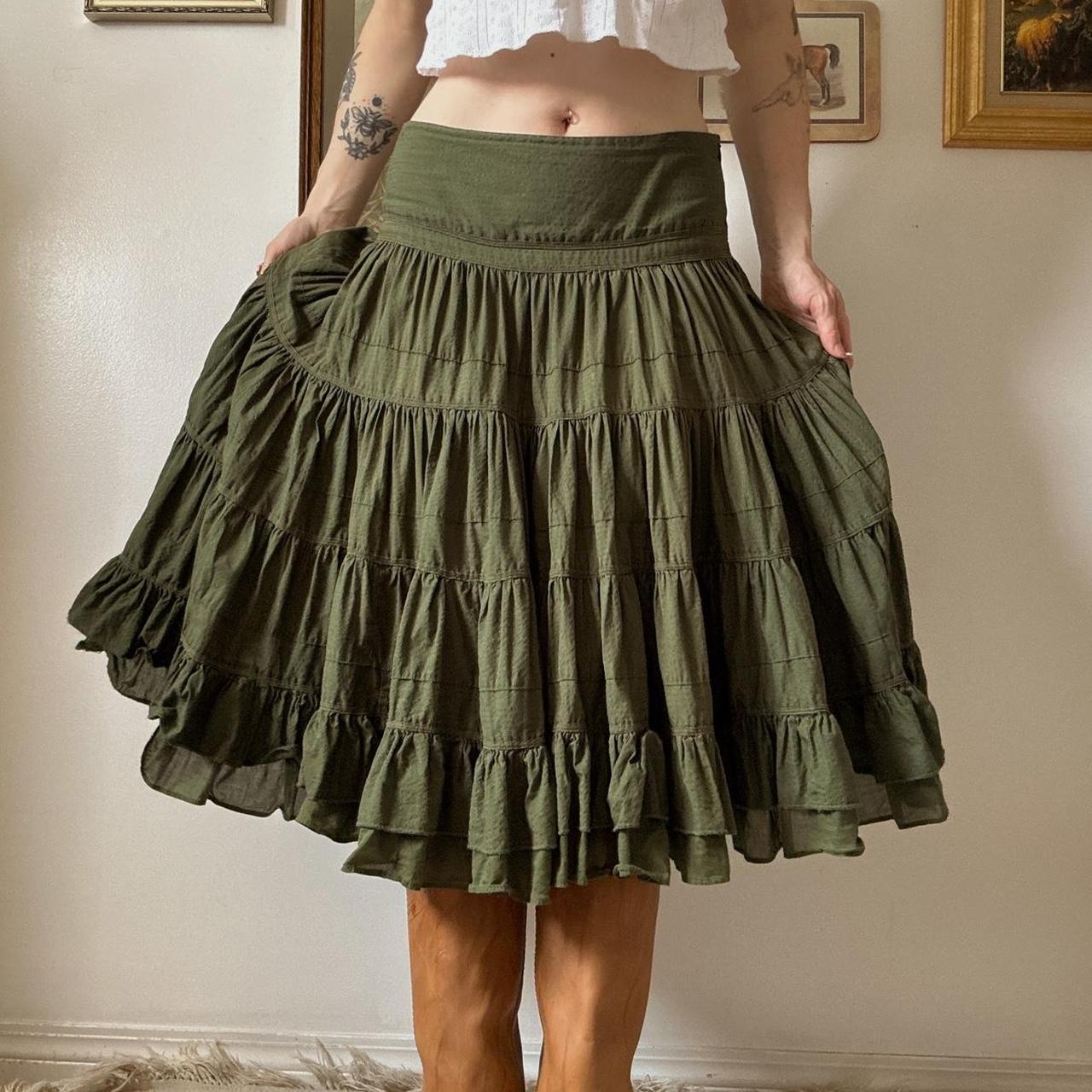 Tiered prarie midi skirt (M)