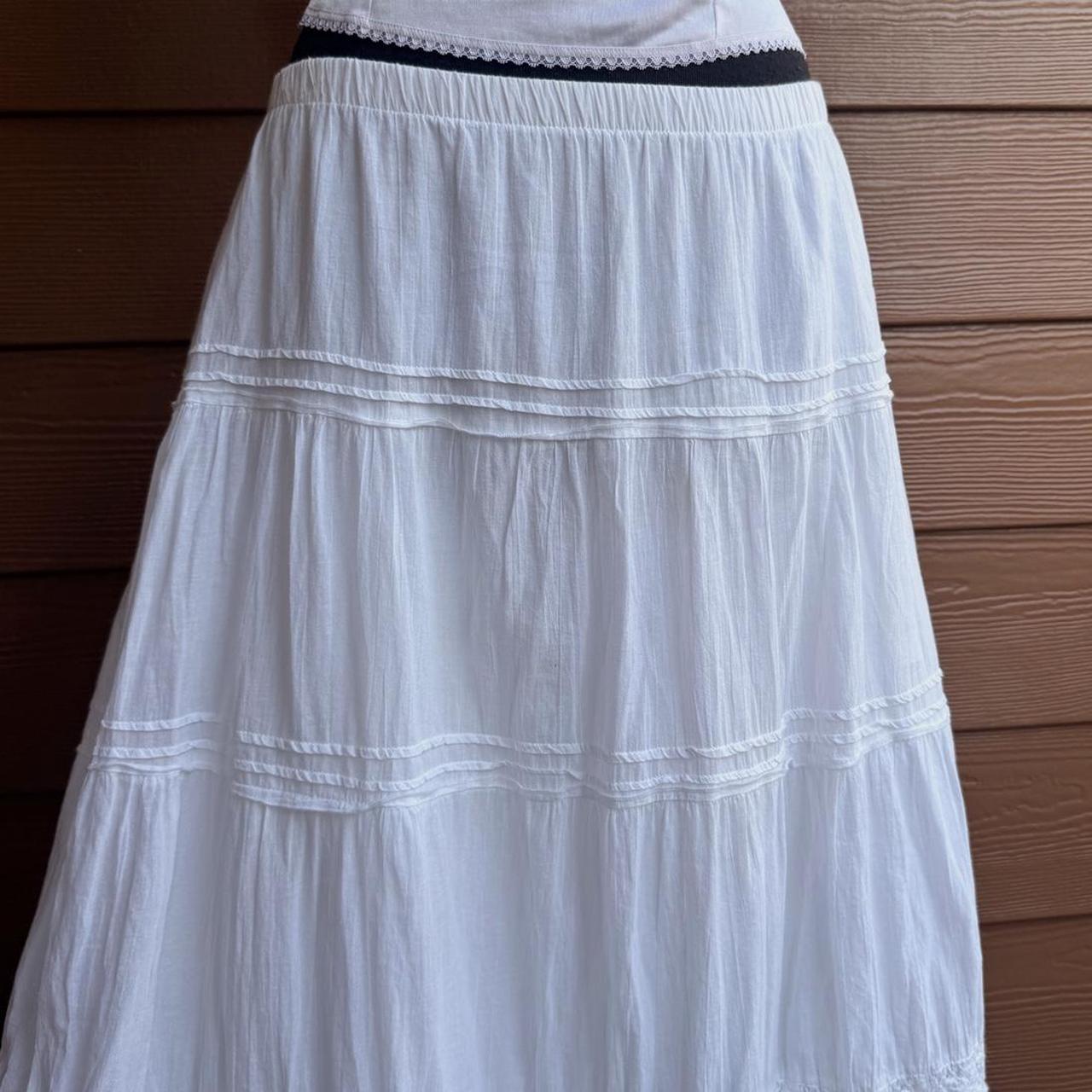 White cotton maxi skirt (M)