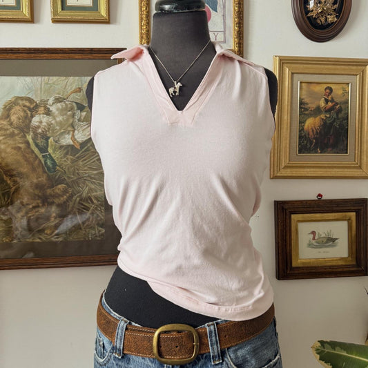 Soft pink polo tank top (S)