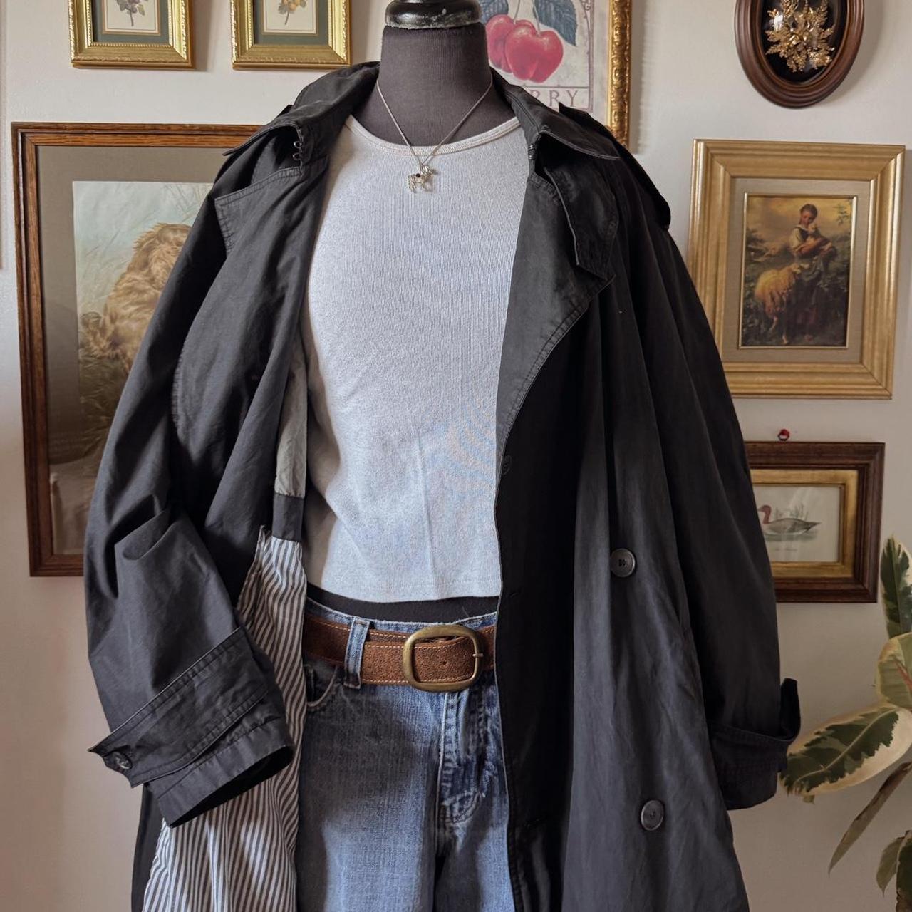 90s dark grey trench coat (XL)