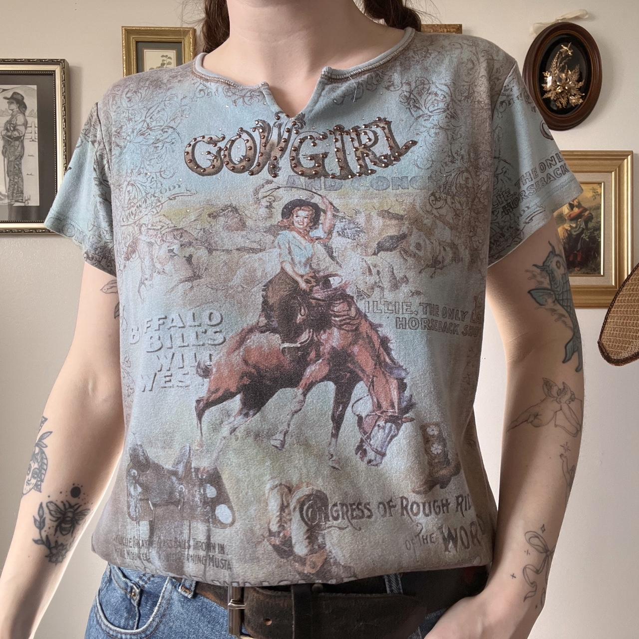 Vintage cowgirl baby tee (M)