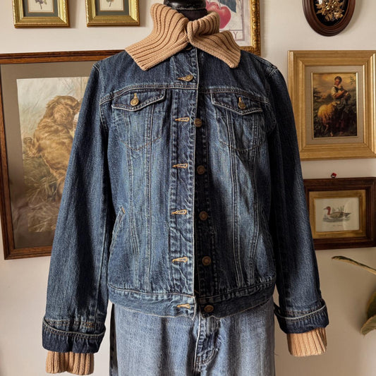 Funnel neck denim jacket (M)