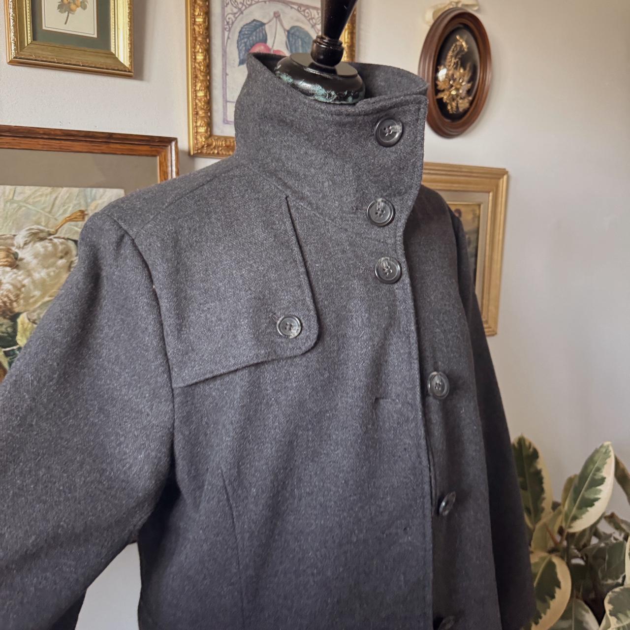 Charcoal grey funnel neck coat (S/M)