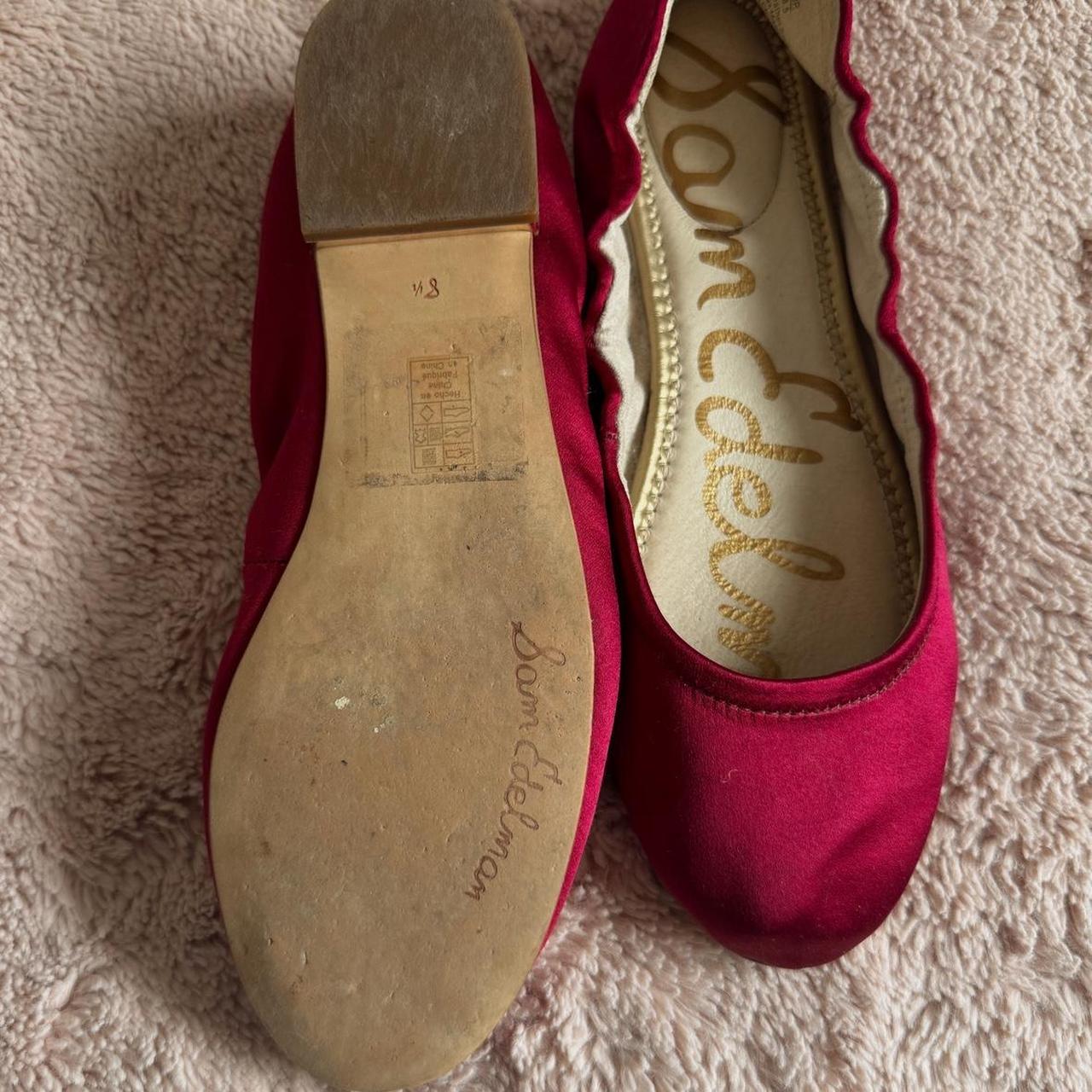 Red satin ballet flats (8.5)