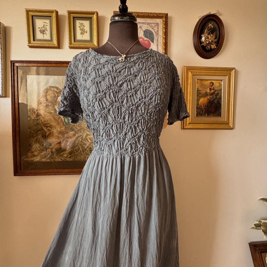 Blue cottage maxi dress (L)