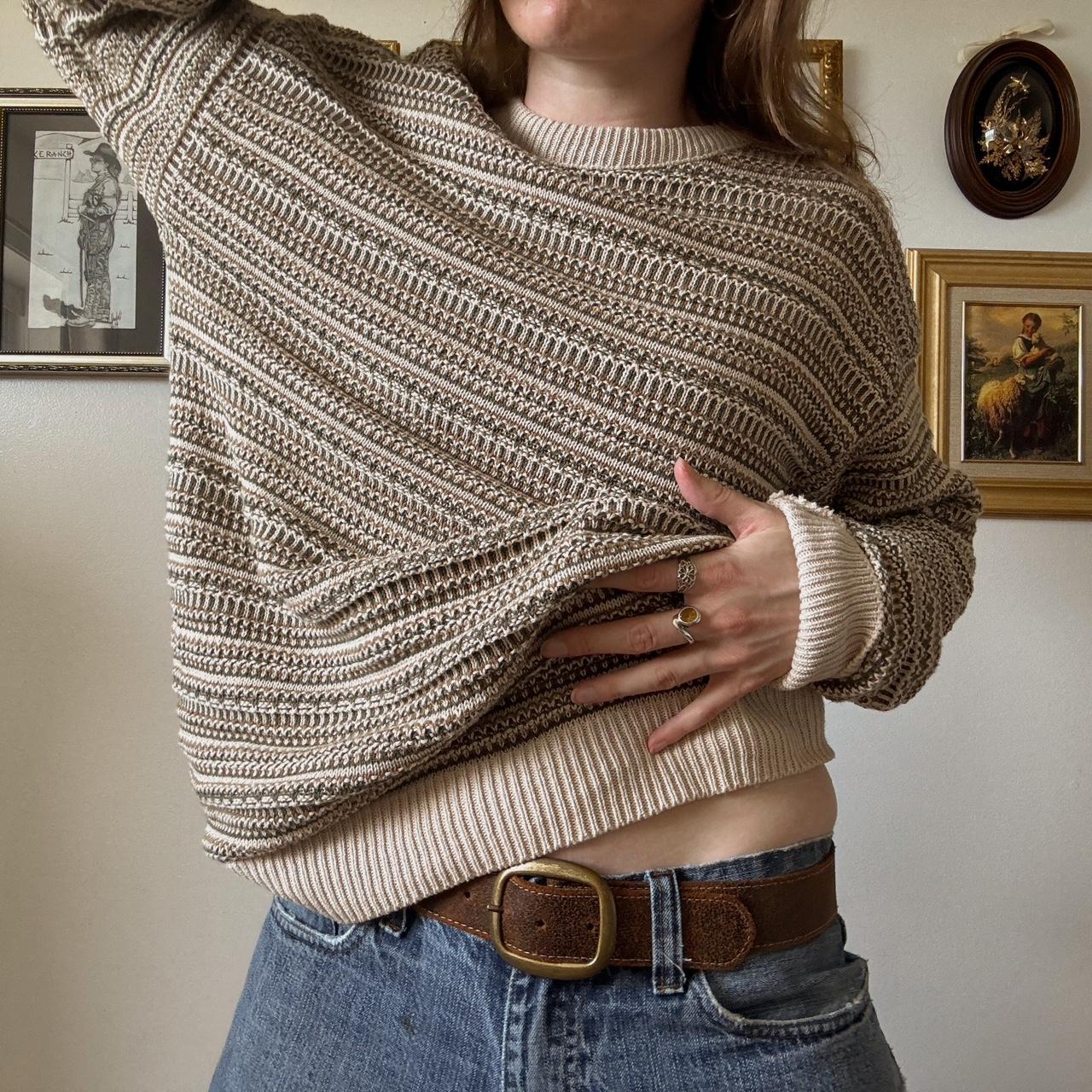 Fall striped knit sweater (M)