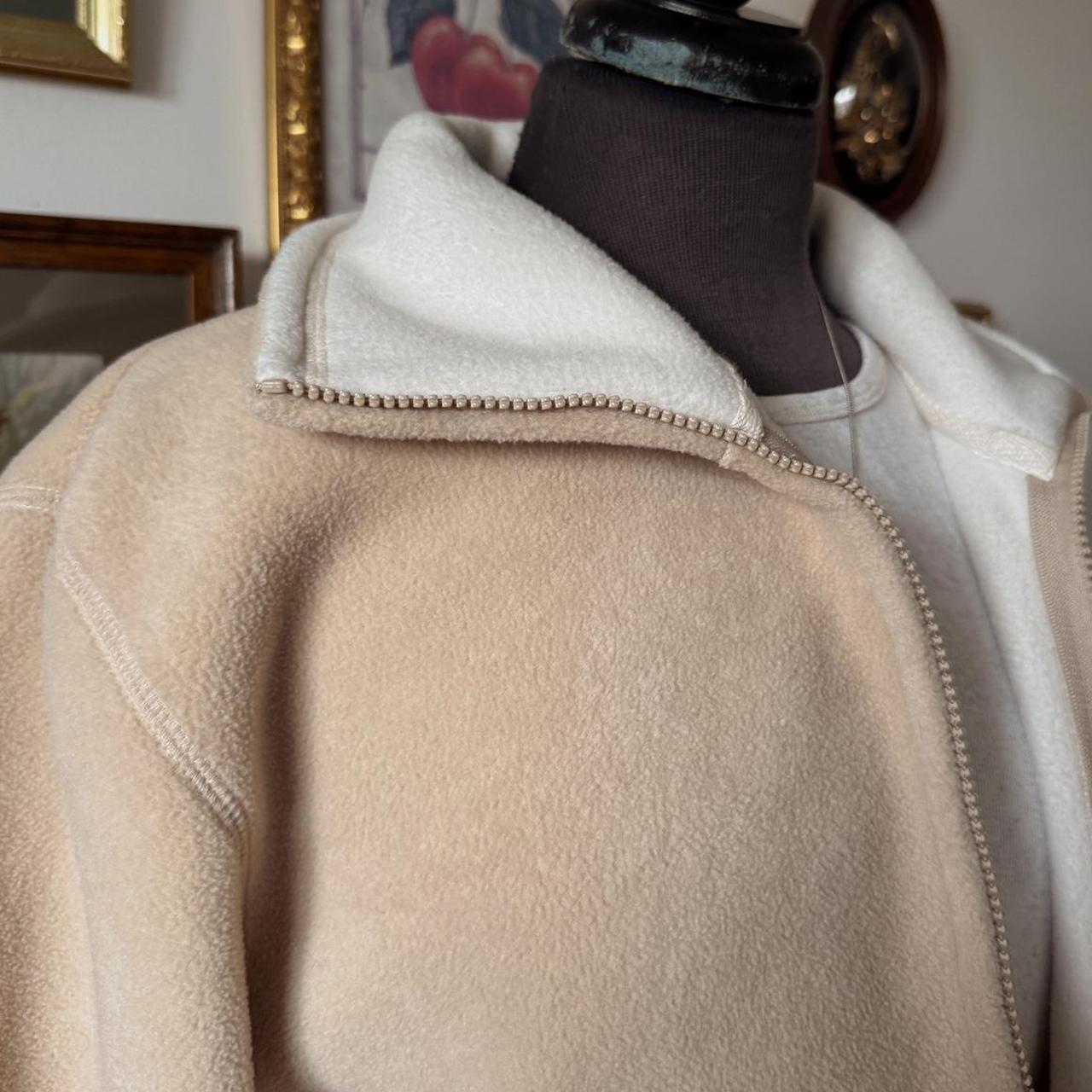Tan & cream fleece zip up (S)