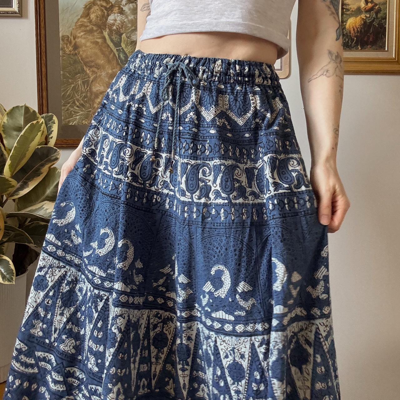 Vintage boho midi skirt (S)