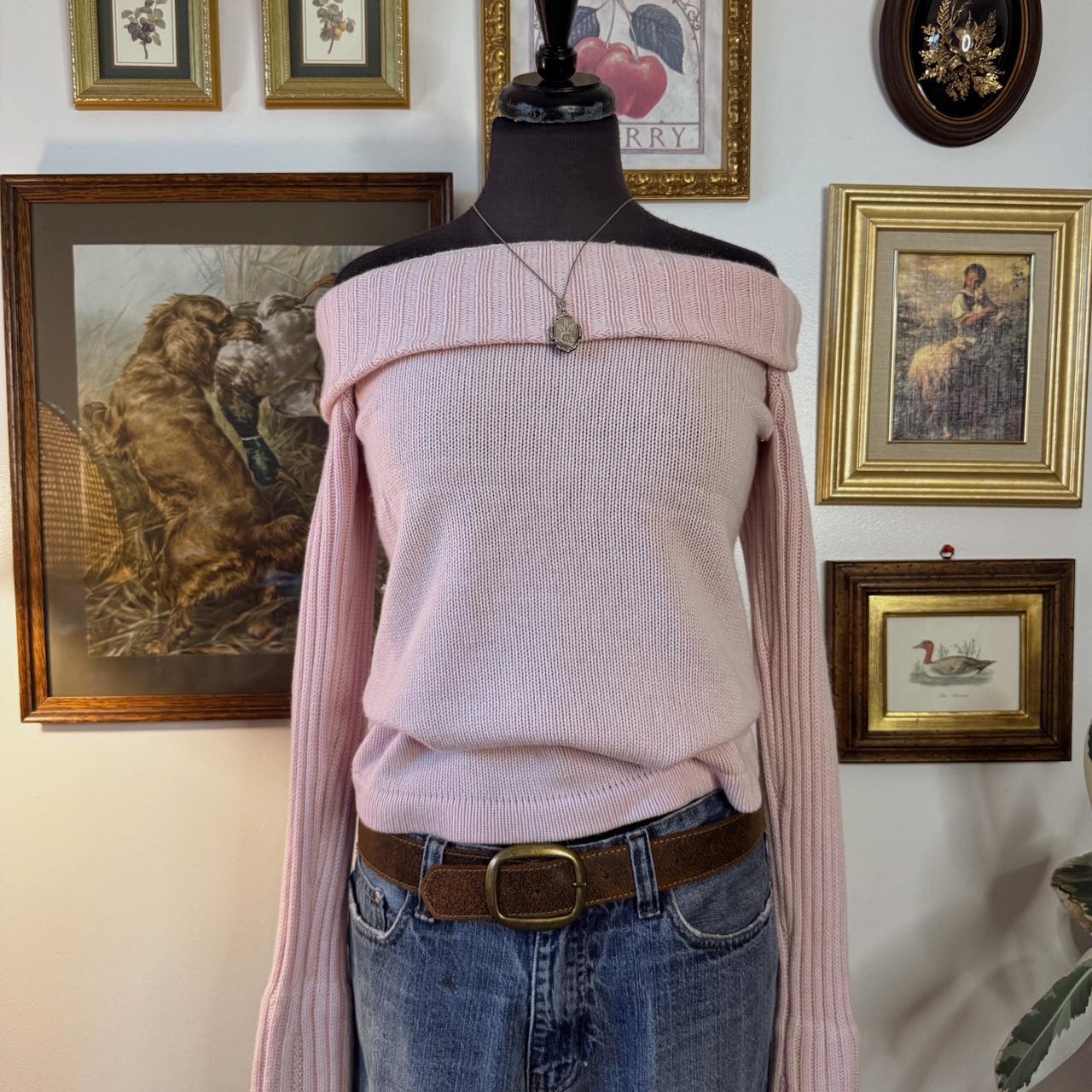 Pink cashmere off the shoulder sweater (M)
