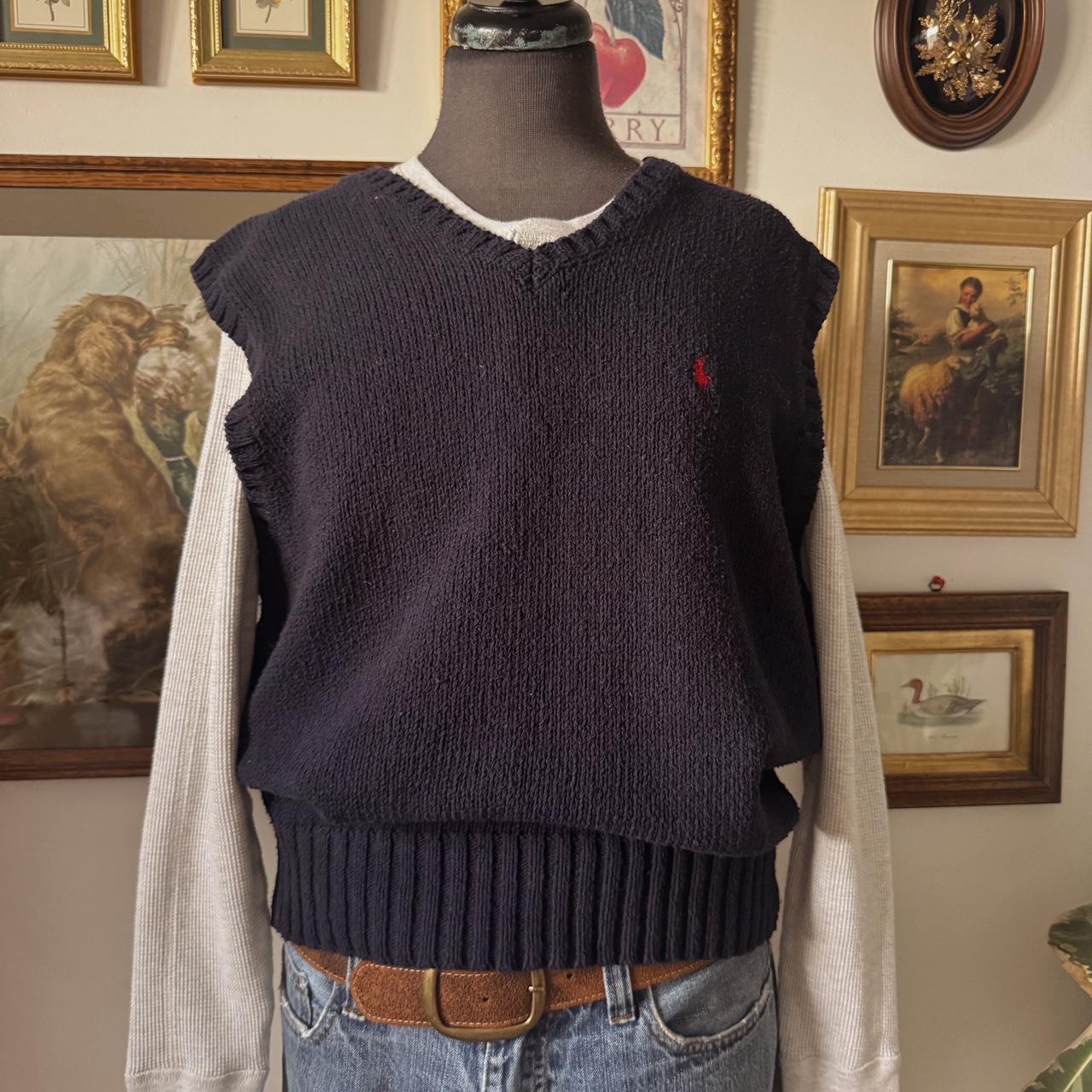 Ralph Lauren navy knit vest (L)