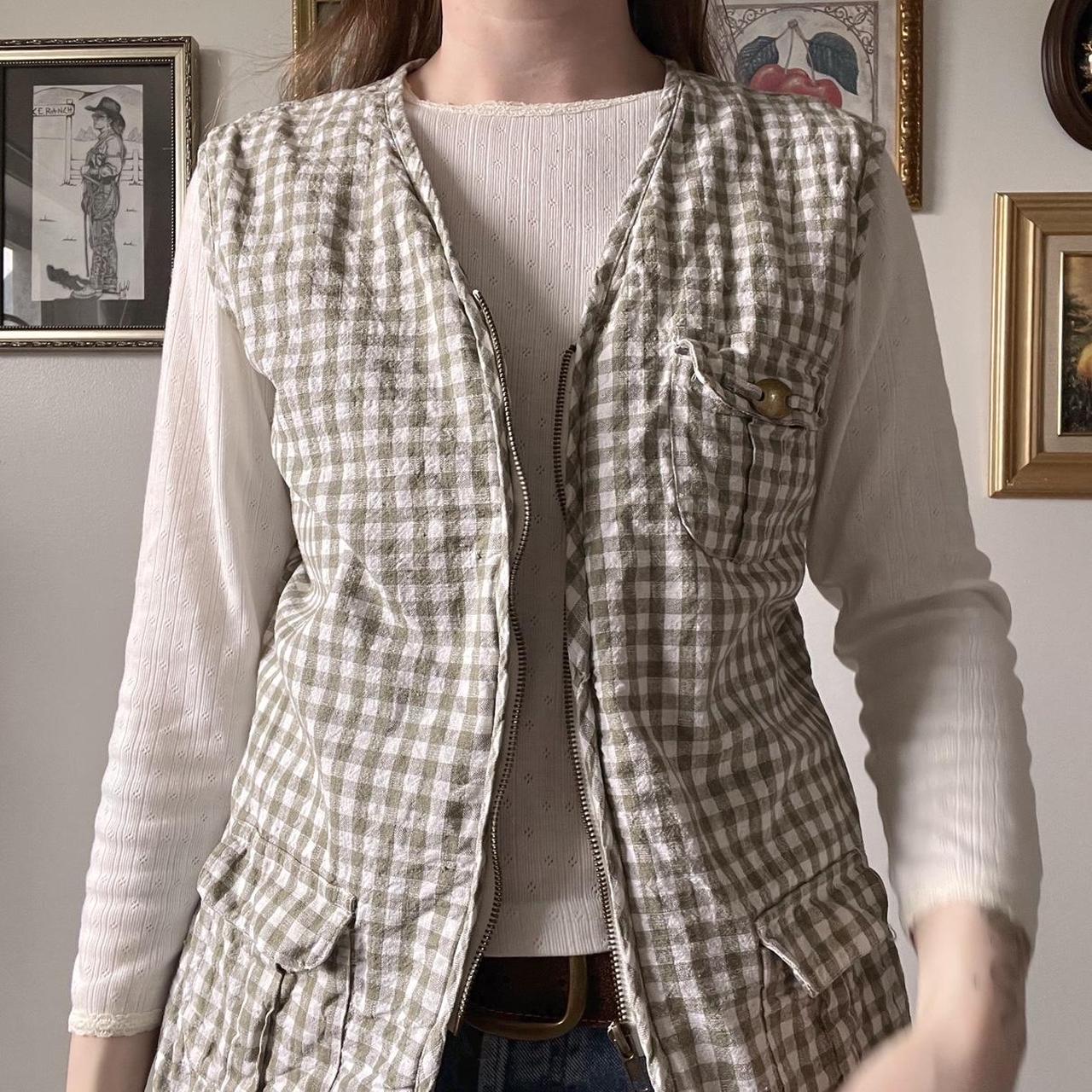 Linen gingham vest