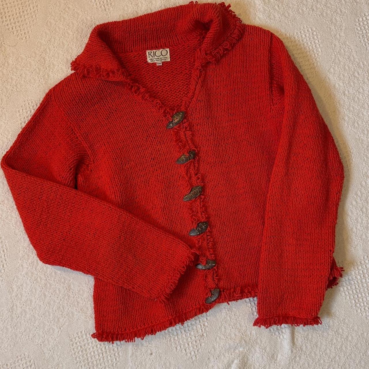 Red cottage knit sweater (S)