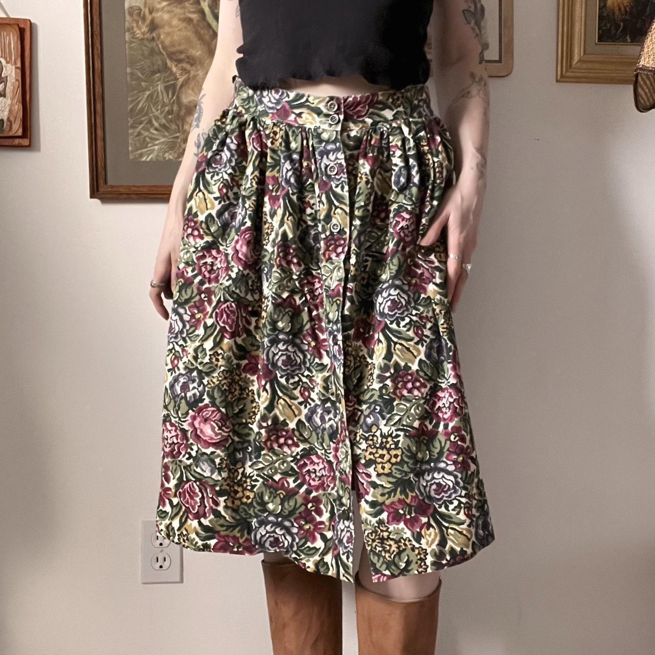 Vintage floral midi skirt (30")