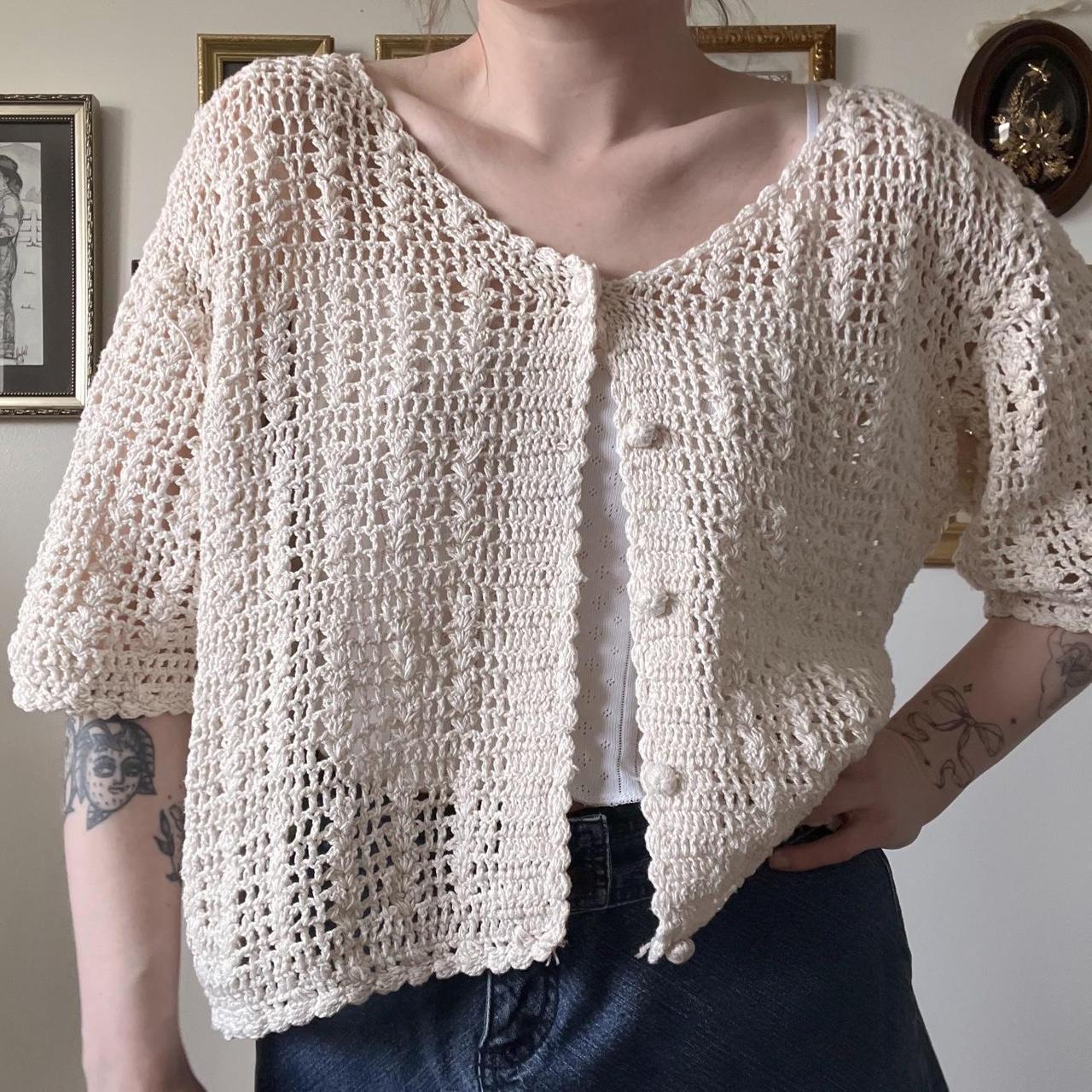 Vintage crochet cardigan (L)