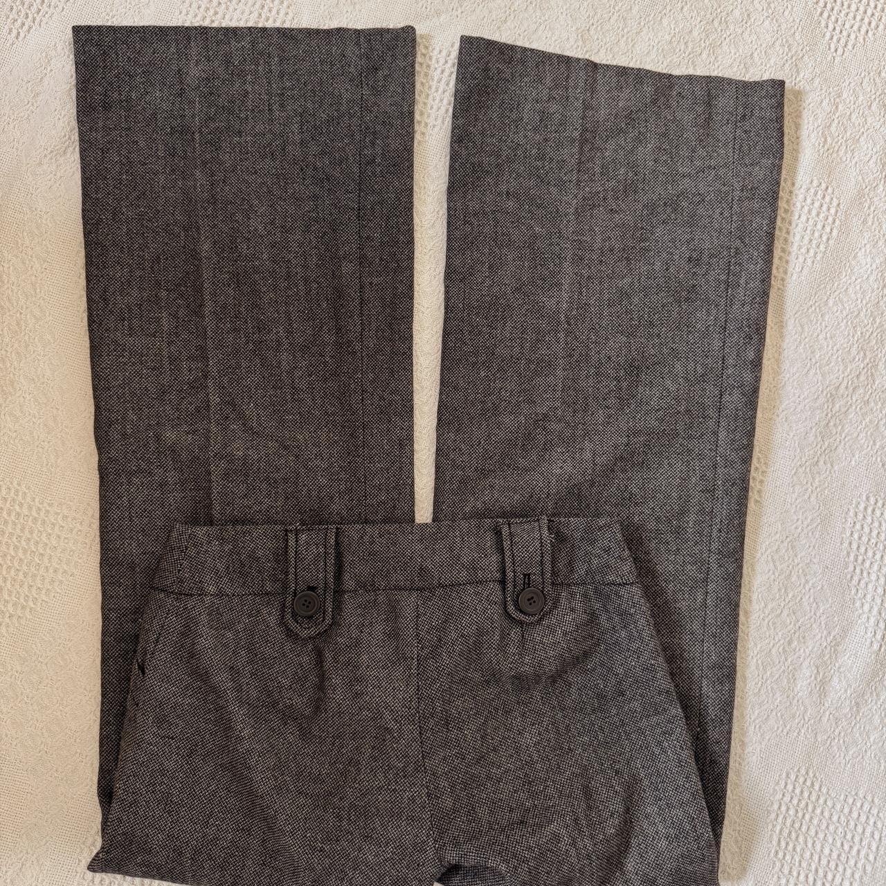 Low rise tweed wide leg trousers (S)