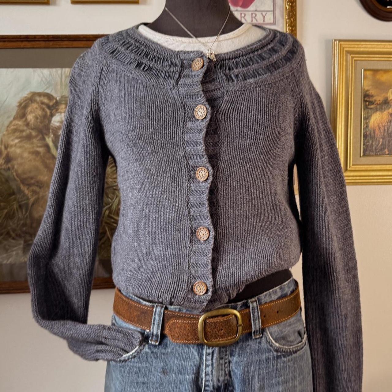 Soft navy knit cottage cardigan (M)