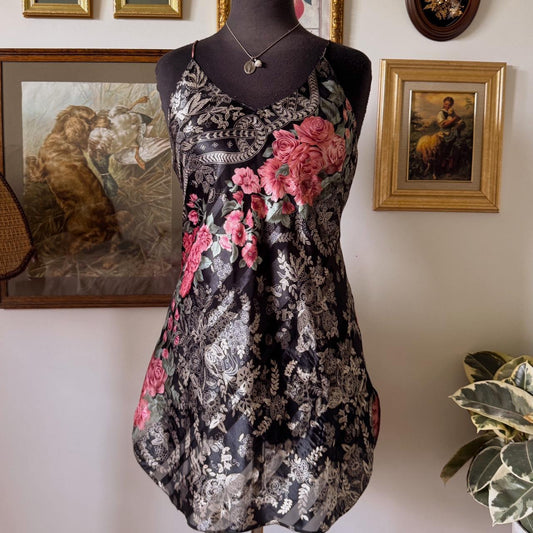90s floral slip dress (M)