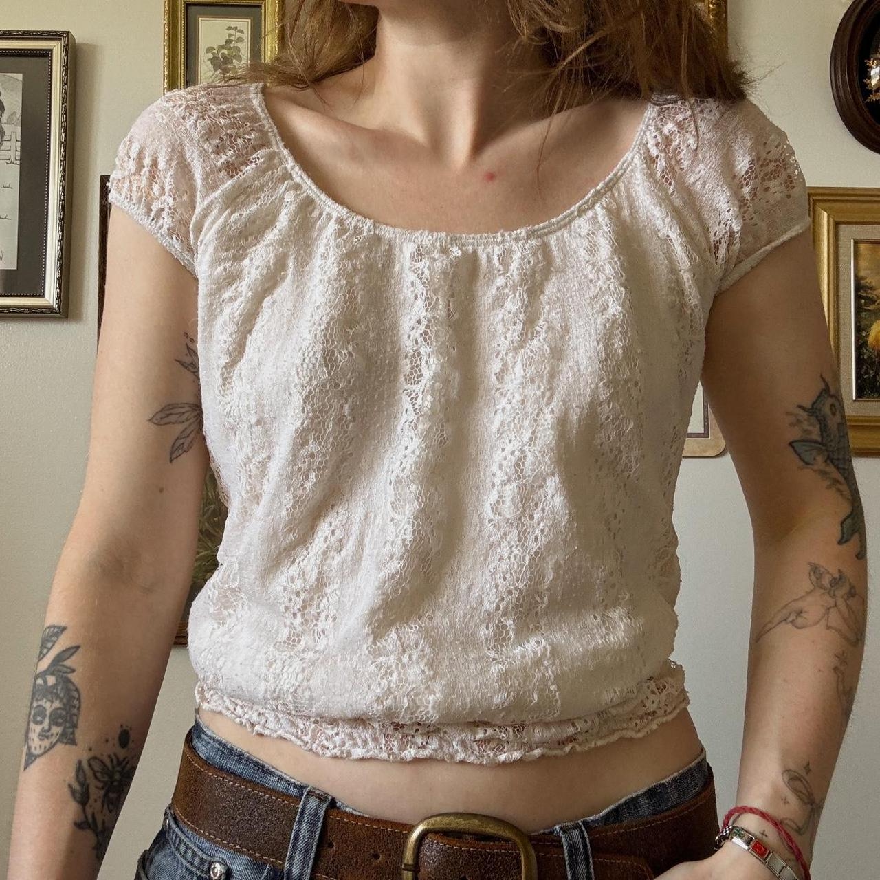 Cream lace fairy top (M)