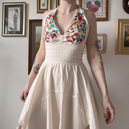 Vintage linen fairy dress (M)