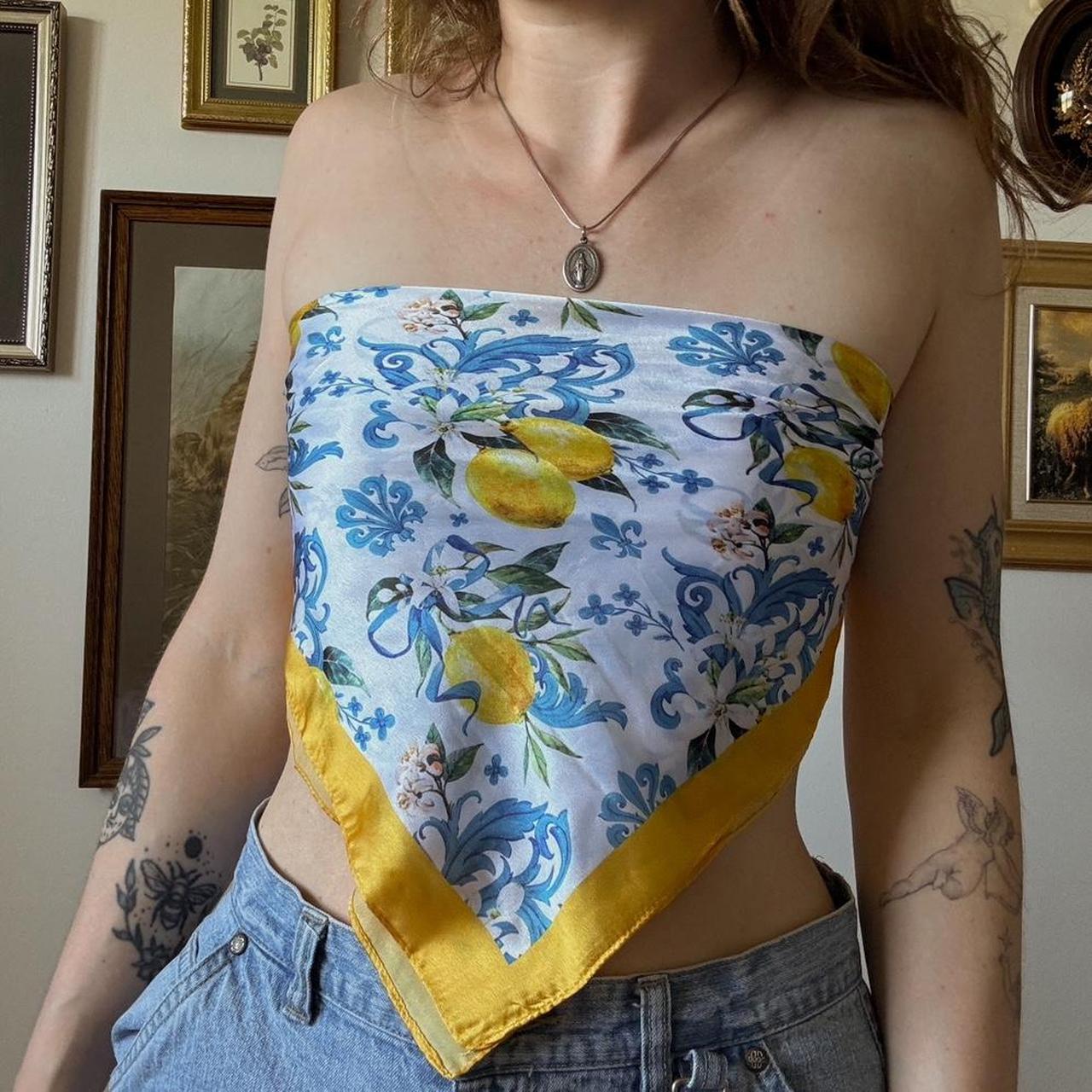 Lemons & ribbons scarf top