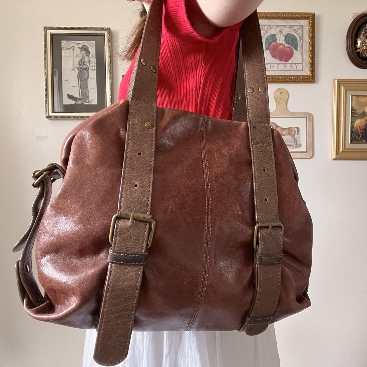 Slouch leather buckle bag