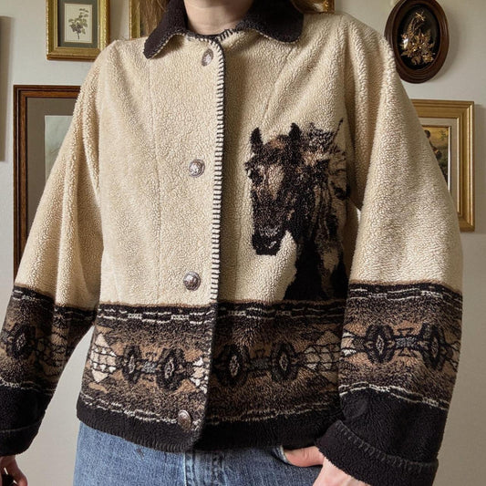 Horse fleece sweater (S)