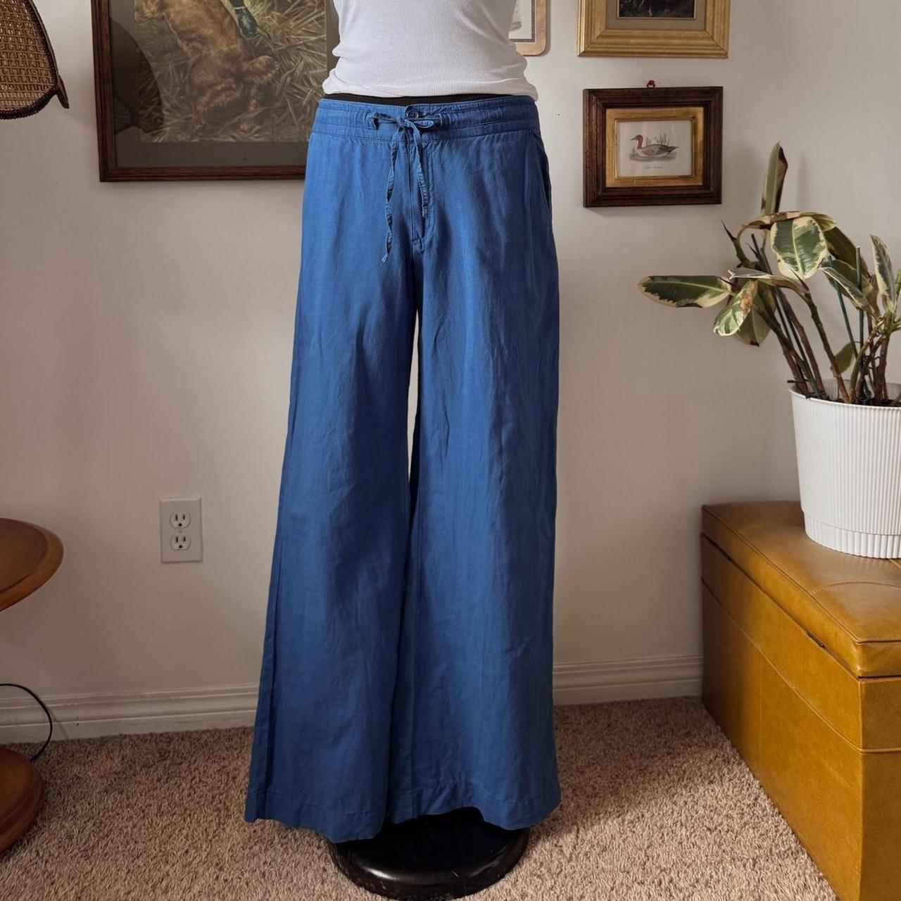 Ocean blue line wide leg pants (S)
