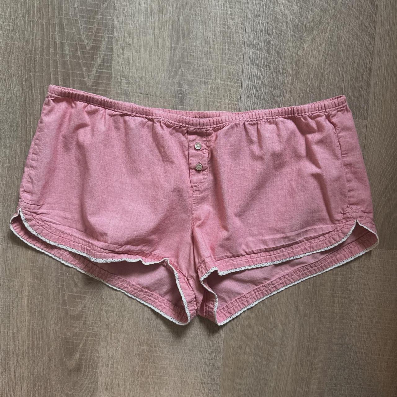 Pink cotton low rise boxer shorts (M)