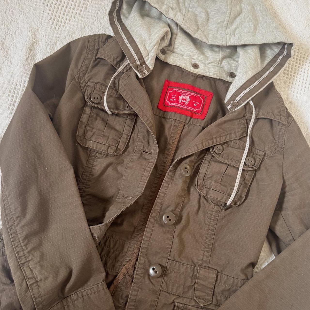 Earthy brown y2k cargo jacket (M)