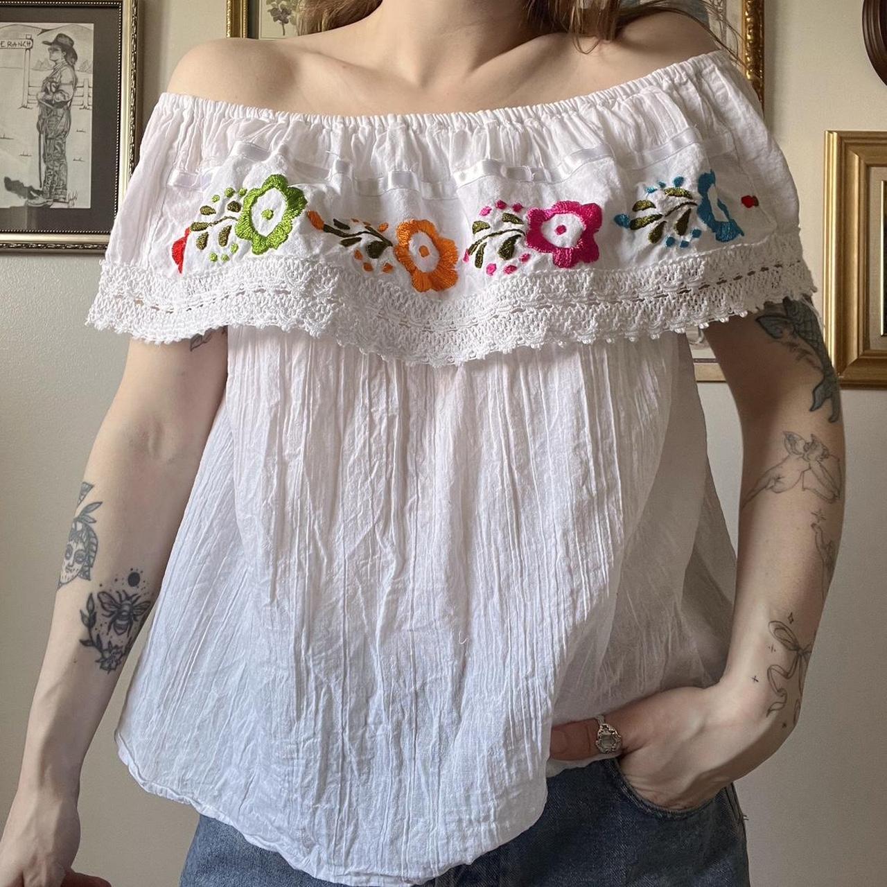 Off the shoulder flower top (M)