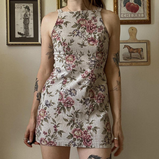 Vintage floral mini dress (S)