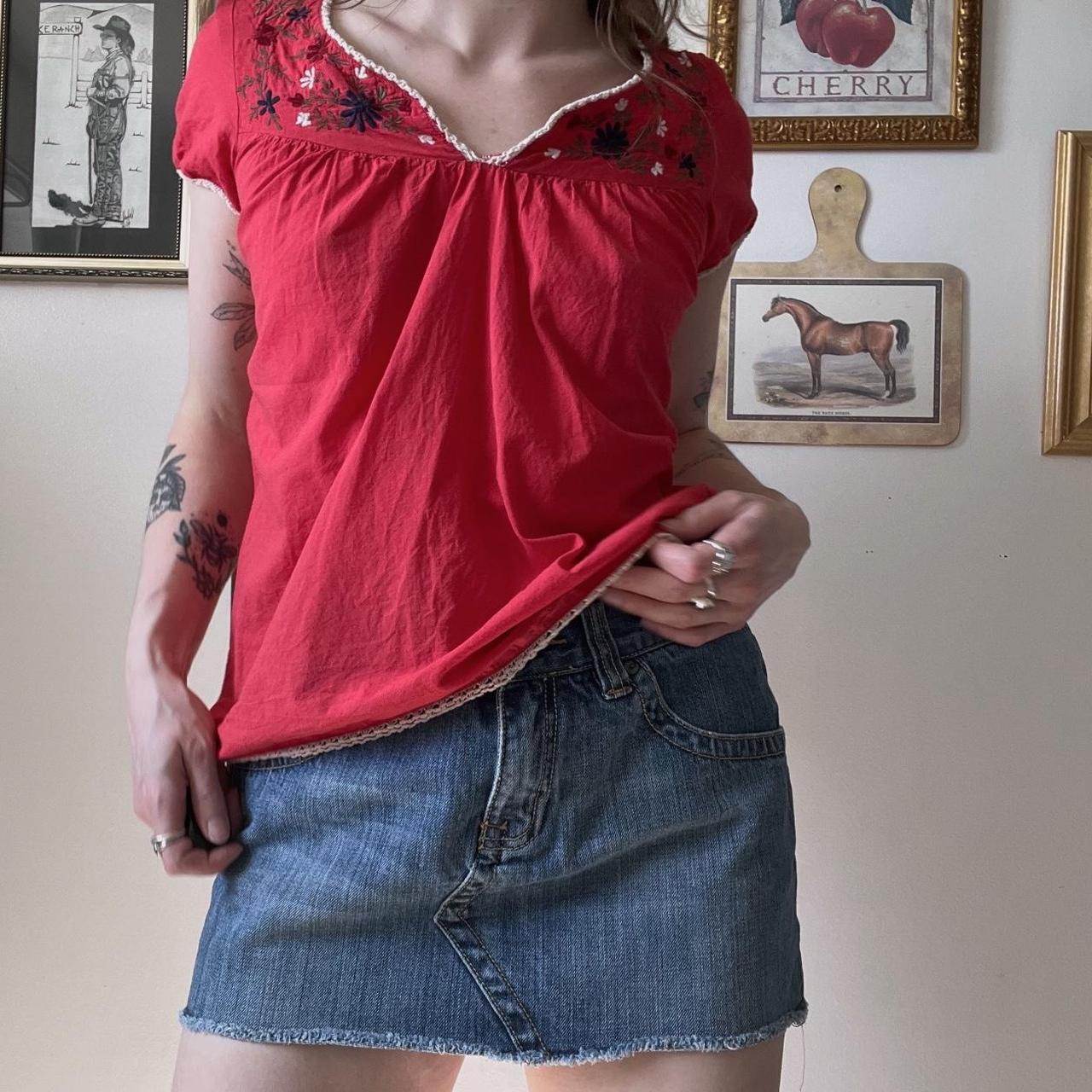 Red cottage blouse (S)