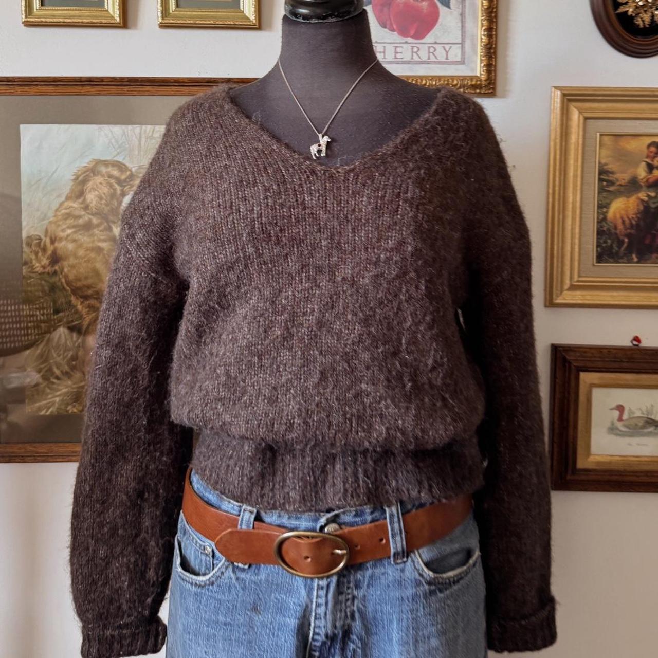 Earthy brown slouch knit sweater (S)