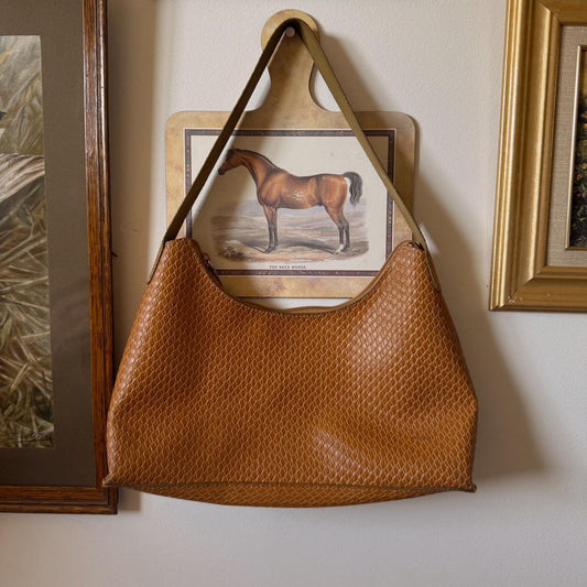 Tan leather shoulder bag
