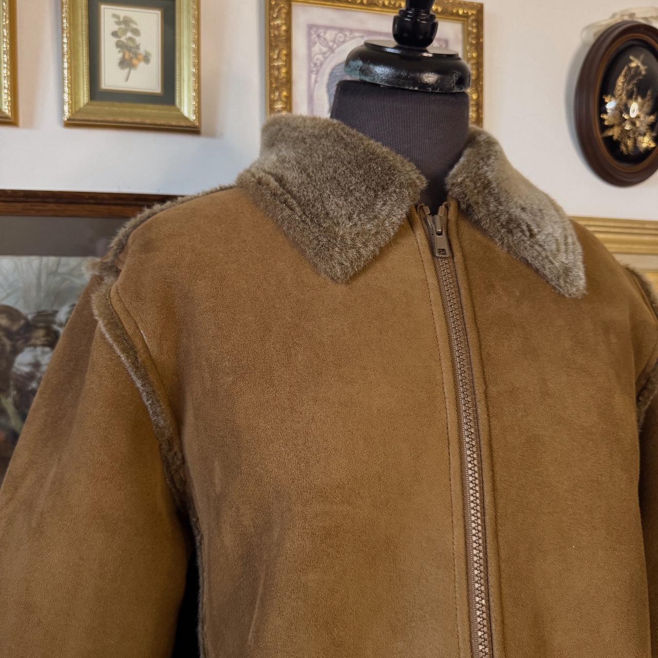 Brown faux shearling jacket (M)