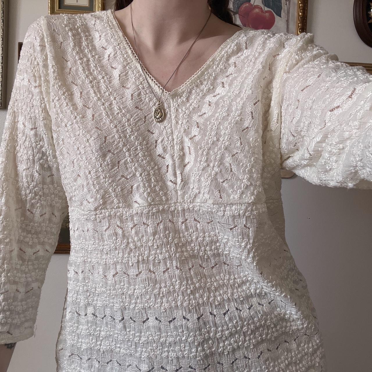 Vintage cream lace blouse (L)